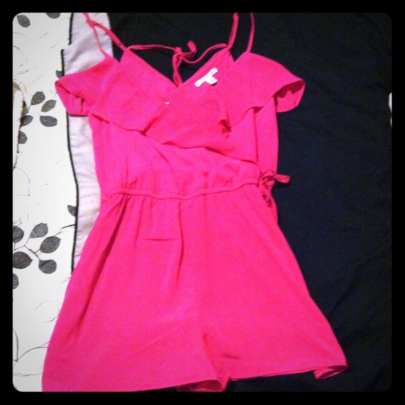 Bright pink romper