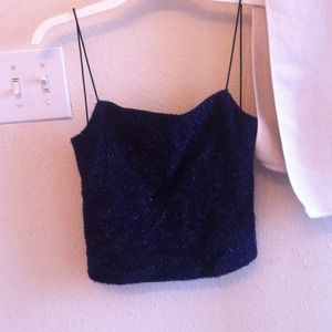 Sparkly blue backless top