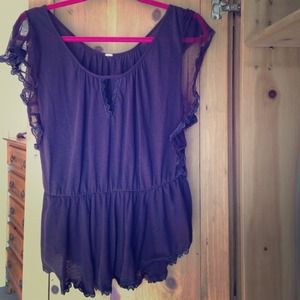Free People plum peplum top
