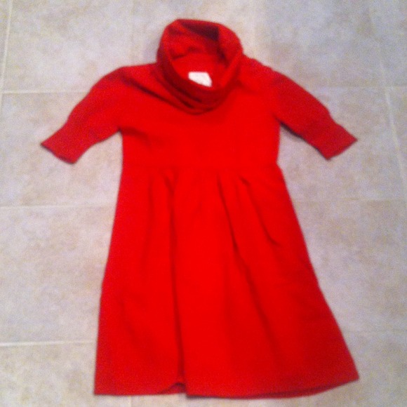 Qi Red Turtleneck Dress
