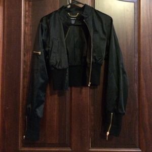 Arden B black cropped jacket Medium