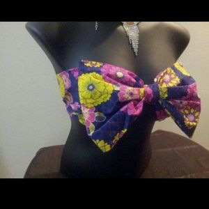 Bandeau Bow Tube Top tie in back