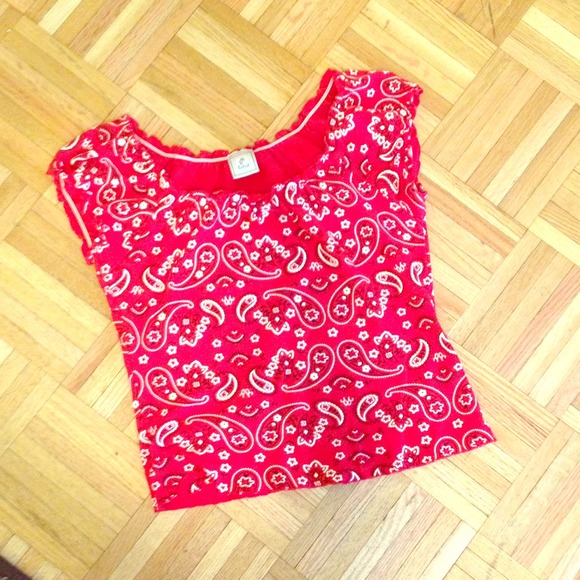 Bandanna print top! Absolutely adorable!