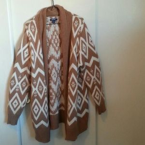 Tan And White Sweater