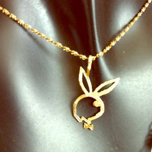 14K Playboy Bunny logo pendant