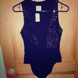 Black sequined body suit from LF