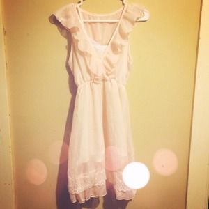 Super feminine baby pink, lightweight dress.