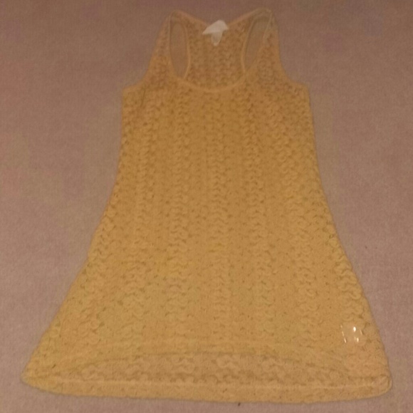 Yellow lace racerback tank