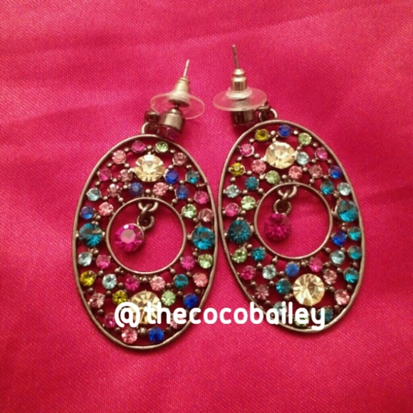 Multi coloured stoned earrings