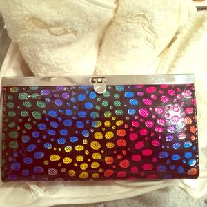A rainbow colored cheetah print colored wallet🐆