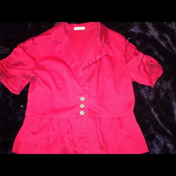 🎀Red short sleeve blazer🎀 - Picture 2 of 4