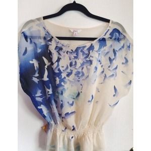 ✖️ Sold On Vinted ✖️Ombré Blue/Beige Flowy Top