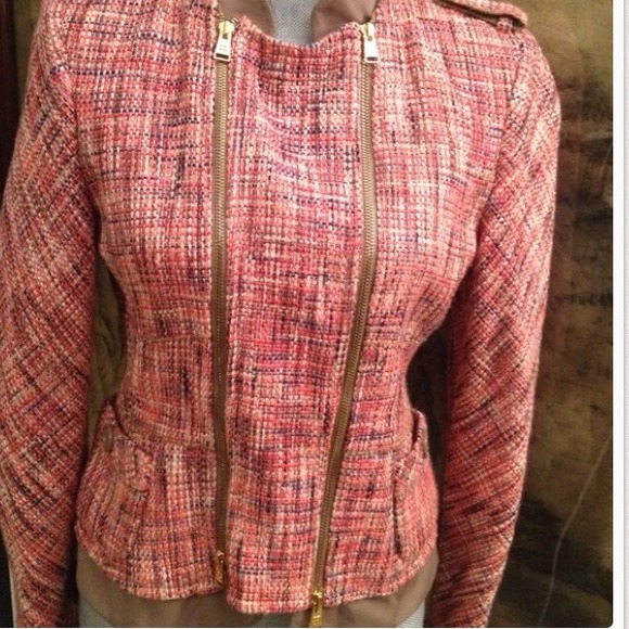 BCBGMaxAzria Pink Tweed Coat