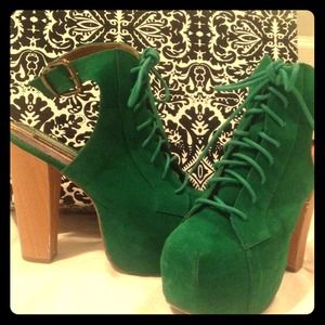 Jeffery Campbell inspired Jade Peek-A-Boo Booties