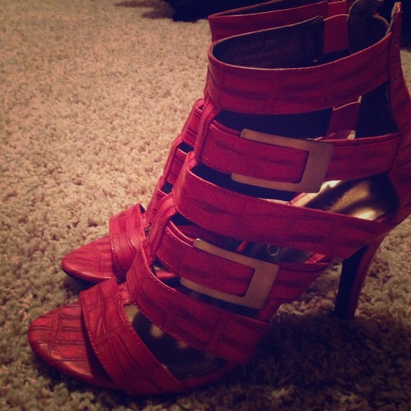 Red gladiator heels