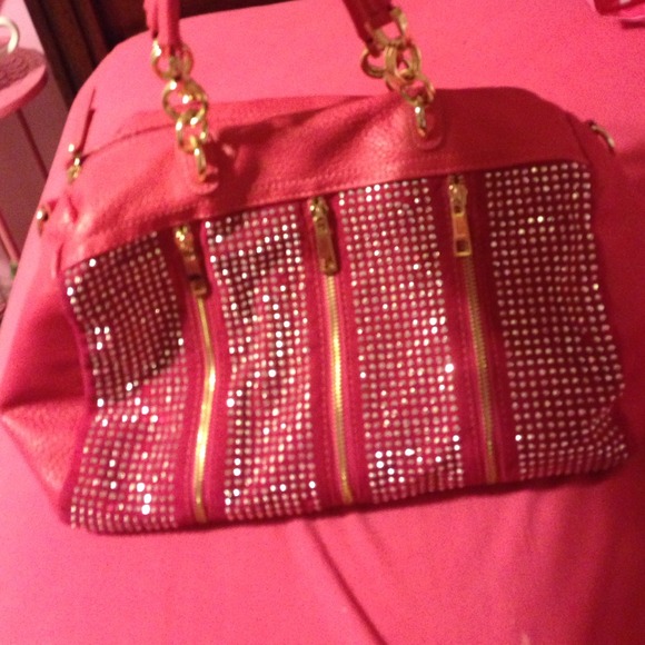 Pink rhinestone bag