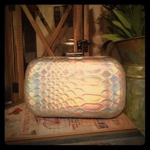 H&M Snake Print Iridescent Clutch