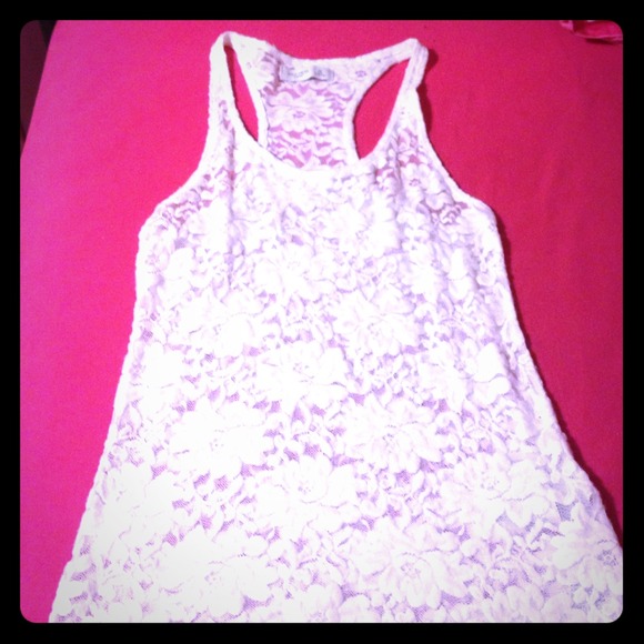 White lace tank