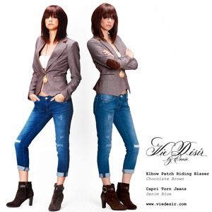 Chocolate rider blazer jacket with elbow patches