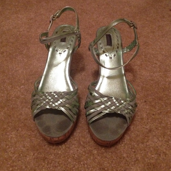 Mint green wedge sandals