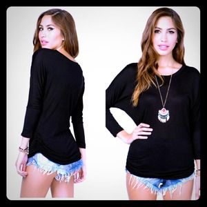 NWOT :: Cute dolman black top :: Small