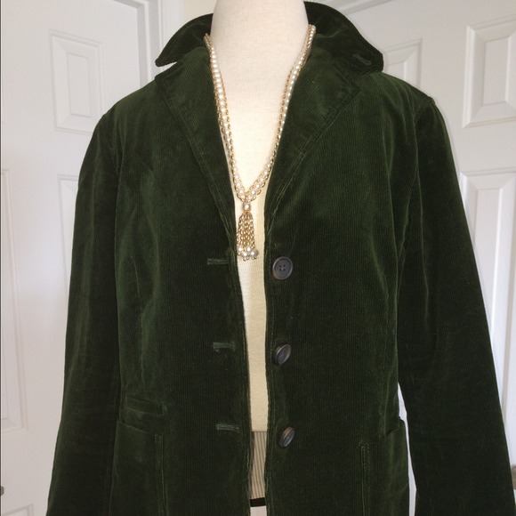 Green corduroy blazer.
