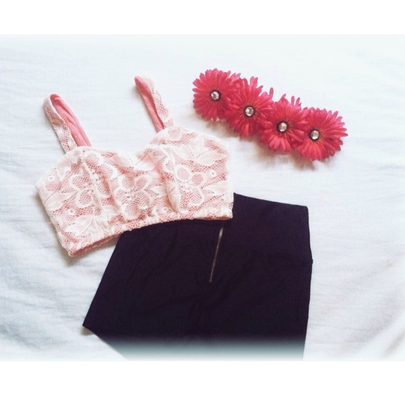 Pink Lace Crop Top