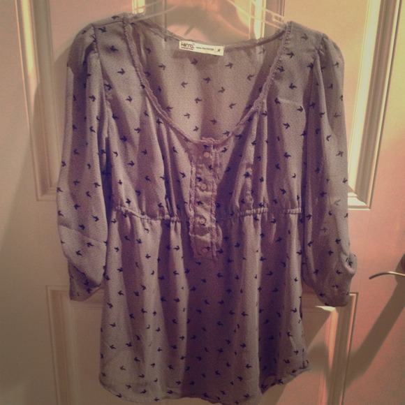 Kirra Gray Sheer Blouse!