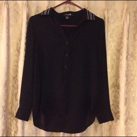 Black studded blouse