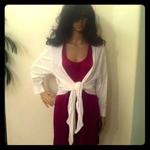 Essential White Tie at the Waist Cardigan