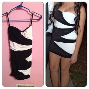 Black and white dress.