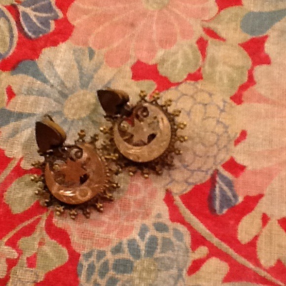 Vintage moon-star and heart earrings - Picture 1 of 2