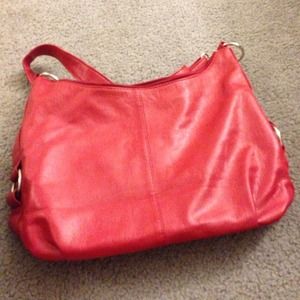 Red shoulder bag