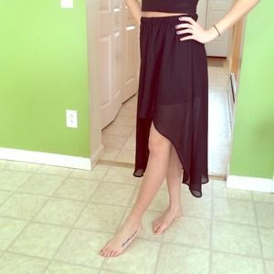 High low sheer skirt