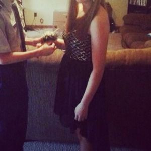 Black and gold dress