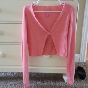 BCBGirls one button over sweater.