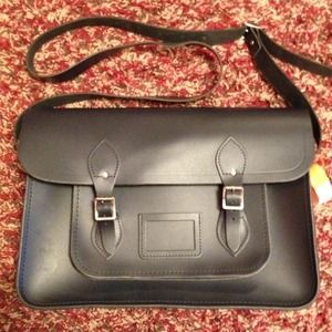 Classic 15" navy satchel