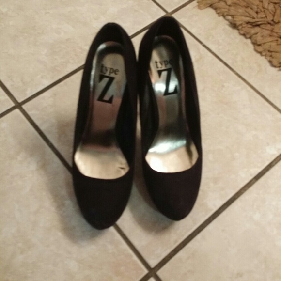 Black suede heels