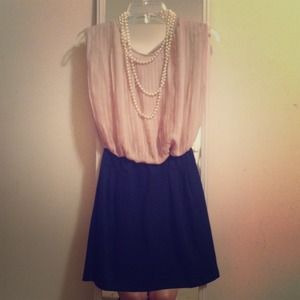 Navy & beige dress