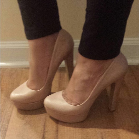 6" inch Tan platform heels