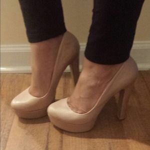 6" inch Tan platform heels