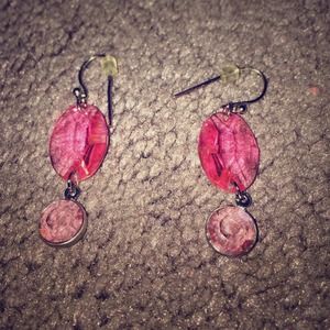 Pink crystal earrings