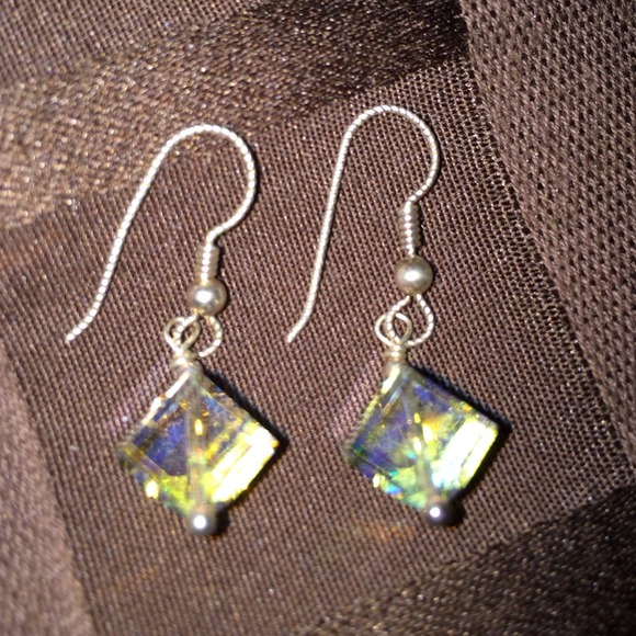 Iridescent crystal earrings