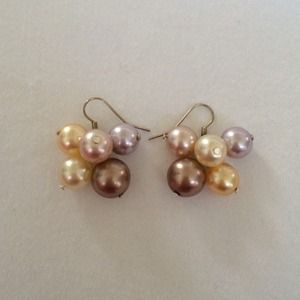 *SOLD* Handmade faux pearl multi-color earring