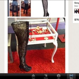 Lace thigh high boots size 6