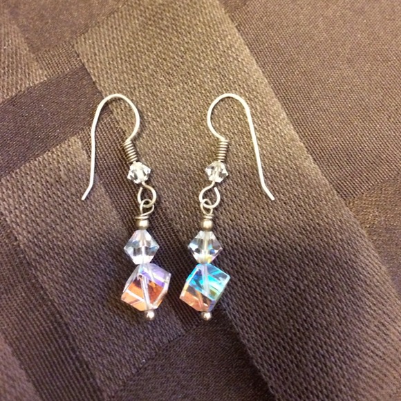 Iridescent crystal earrings