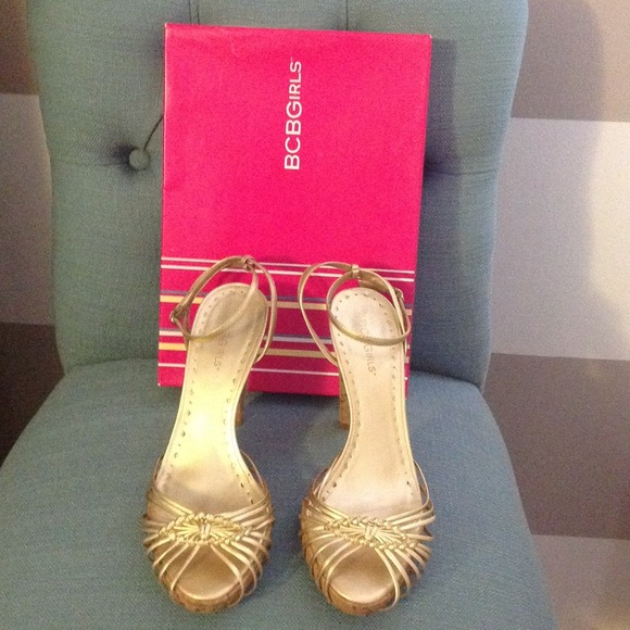 Gold platform sandals