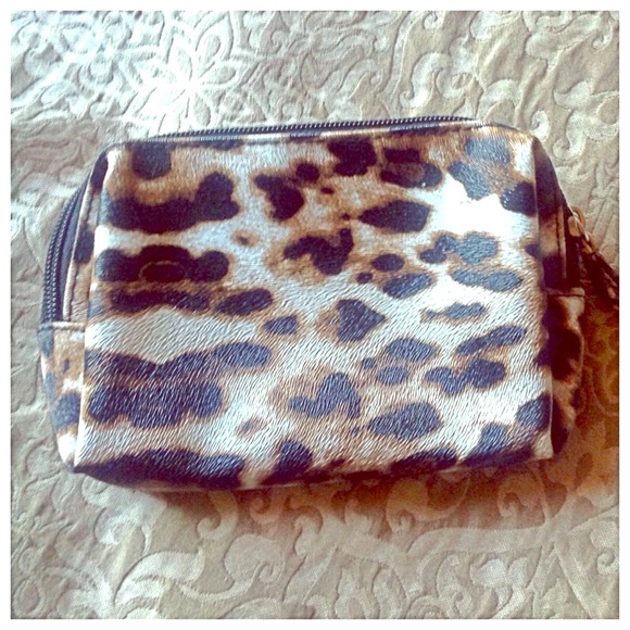 Mini Leopard Print Cosmetic Bag