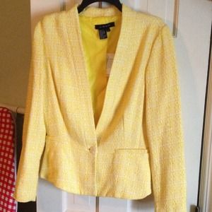 Lemon yellow tweed jacket