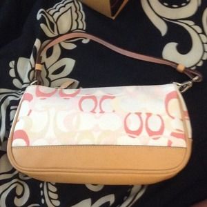 Authentic Coach Short Strap Monogram Purse